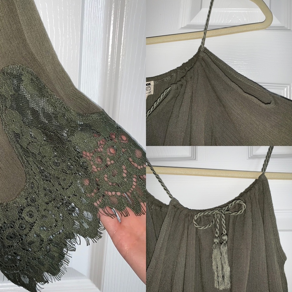 ❌SOLD❌ LA Hearts • Cold Shoulder, Bell-Sleeve Blouse - Picture 2 of 4